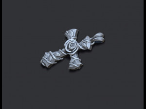 Rose cross pendant Modèles 3D en vedette