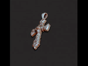 Rose cross pendant 3D Print Model