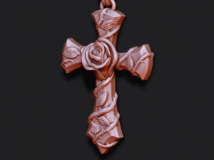 Rose cross pendant Modèles 3D en vedette