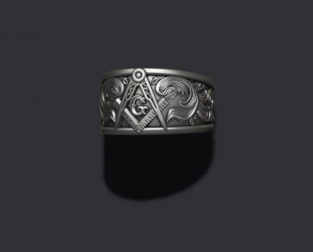 Mason ring 3D Print Model .c4d .max .obj .3ds .fbx .stl .blend