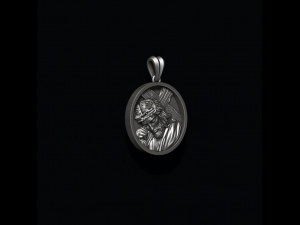 Jesus with cross round pendant 3D Baskı Modeli