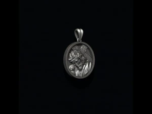 Jesus with cross round pendant 3D Print Model