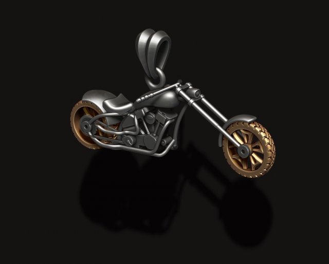 Motorcycle chopper pendant 3d 3D 打印模型 .c4d .max .obj .3ds .fbx .stl .blend 