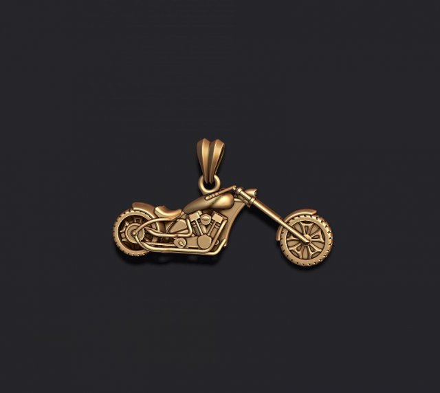 Motorcycle chopper pendant basrelief 3D-Druckmodell .c4d .max .obj .3ds .fbx .stl .blend 