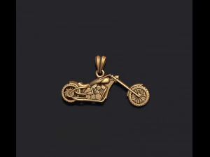 Motorcycle chopper pendant basrelief 3D Print Model