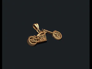 Motorcycle chopper pendant basrelief 3D Print Model