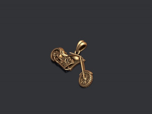 Motorcycle chopper pendant basrelief 3D-Druckmodell