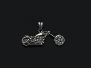 Motorcycle chopper pendant basrelief 3D Print Model