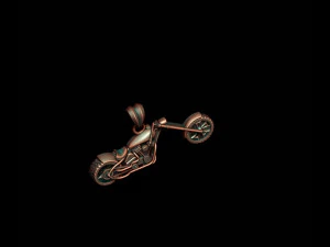 Motorcycle chopper pendant basrelief 3D Print Model