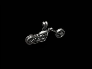 Motorcycle chopper pendant basrelief 3D Print Model