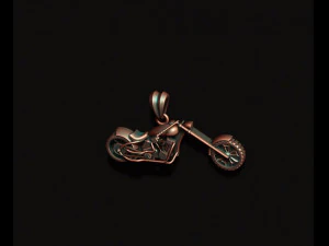 Motorcycle chopper pendant basrelief 3D Print Model
