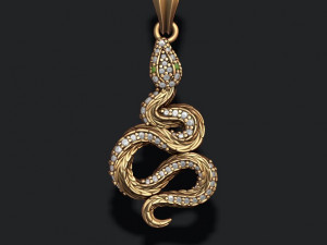 Snake pendant with gems 3D Принт Модель