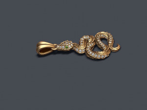 Snake pendant with gems 3D Принт Модель