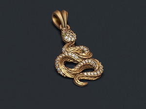 Snake pendant with gems 3D Принт Модель