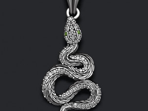 Snake pendant with gems Model do druku 3D