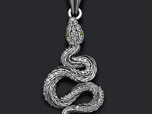 Liontin ular dengan permata Model Cetak 3D