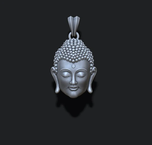 Buddha head pendant 3D Print Model .c4d .max .obj .3ds .fbx .stl .blend 