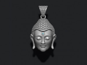 Buddha head with gems pendant 3Dプリントモデル