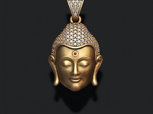 Buddha head with gems pendant 3D प्रिंट मॉडल