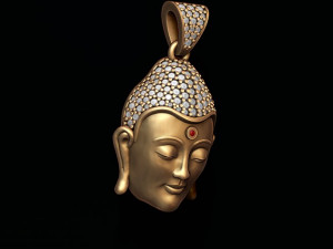 Buddha head with gems pendant 3Dプリントモデル
