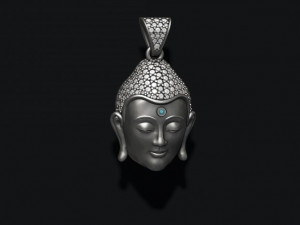 Buddha head with gems pendant 3Dプリントモデル