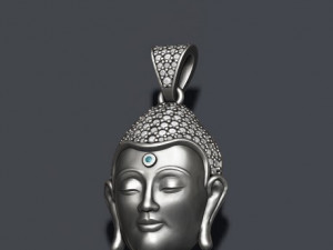 Buddha head with gems pendant 3Dプリントモデル