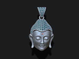 Buddha head with gems pendant 3Dプリントモデル