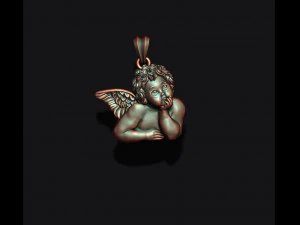 Dreaming angel pendant 3D Print Model