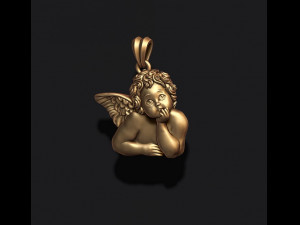 Dreaming angel pendant Model Cetak 3D