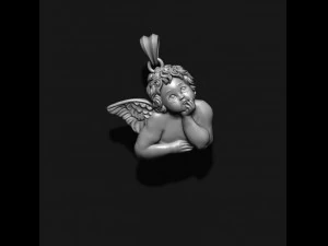 Dreaming angel pendant 3D Print Model