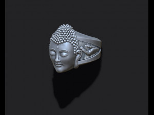 Buddha head ring Model Cetak 3D