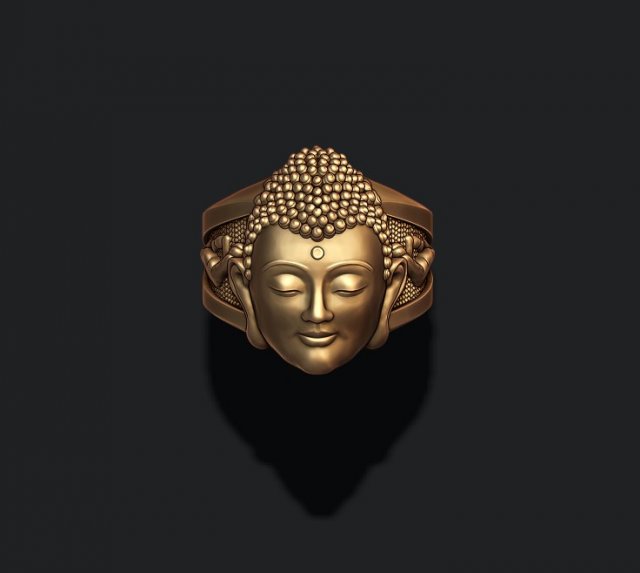 Buddha head ring Model Cetak 3D .c4d .max .obj .3ds .fbx .stl .blend 