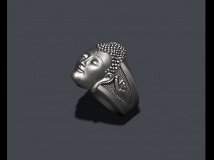 Buddha head ring Model Cetak 3D