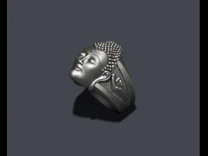 Buddha head ring 3D Print Model