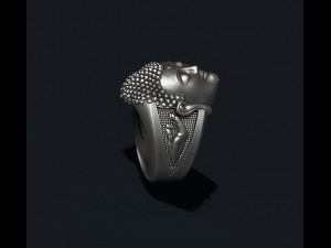 Buddha head ring Model Cetak 3D