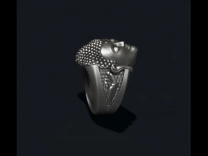 Buddha head ring 3D Print Model