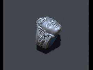Buddha head ring Model Cetak 3D