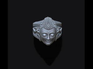 Buddha head ring 3D Print Model