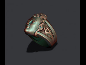 Buddha head ring Model Cetak 3D