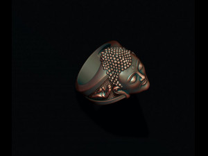 Buddha head ring Model Cetak 3D