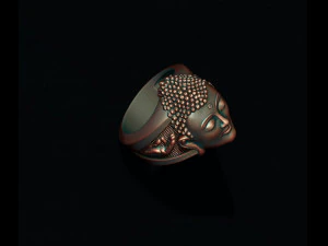 Buddha head ring 3D Print Model