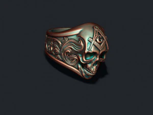 Mason skull ring 3D Print Model
