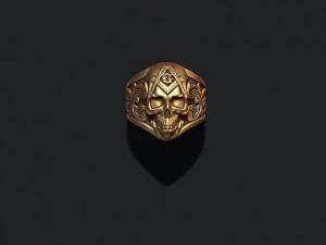 Mason skull ring 3D Print Model