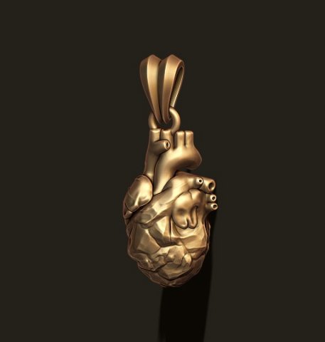 Petrified heart pendant 3D प्रिंट मॉडल .c4d .max .obj .3ds .fbx .stl .blend 