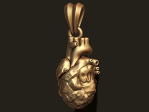 Petrified heart pendant 3D-printmodel