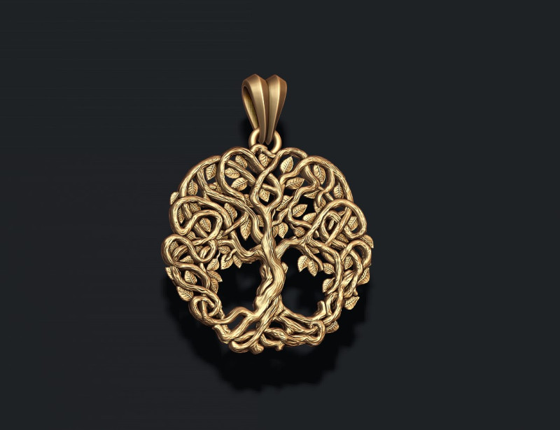 Celtic tree of life pendant 3D प्रिंट मॉडल .c4d .max .obj .3ds .fbx .stl .blend