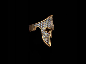 Spartan helmet ring with gems Model Cetak 3D