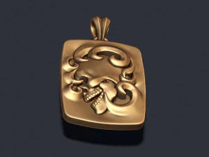 Skull fire pendant 3D Print Model