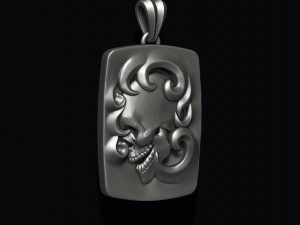 Skull fire pendant Model do druku 3D