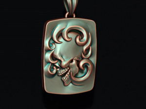Skull fire pendant Model do druku 3D